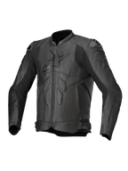 Alpinestars Dusk Lederjacke, schwarze Motorradjacke aus Rindsleder mit DFS-Schulterschleifern, Tech-Air® Ready.