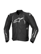 Alpinestars Dusk Lederjacke, Herren-Motorradjacke für den Rennsport, Schwarz und Weiß, Premium-Rindsleder, CE-zertifiziert AA, Tech-Air® Ready.