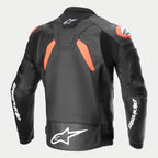 Alpinestars GP Plus R V4 Airflow Lederjacke, Herren-Motorradrennjacke, Rückansicht in Schwarz mit roten und weißen Akzenten, mit Rennsport-Leder und perforierten Einsätzen