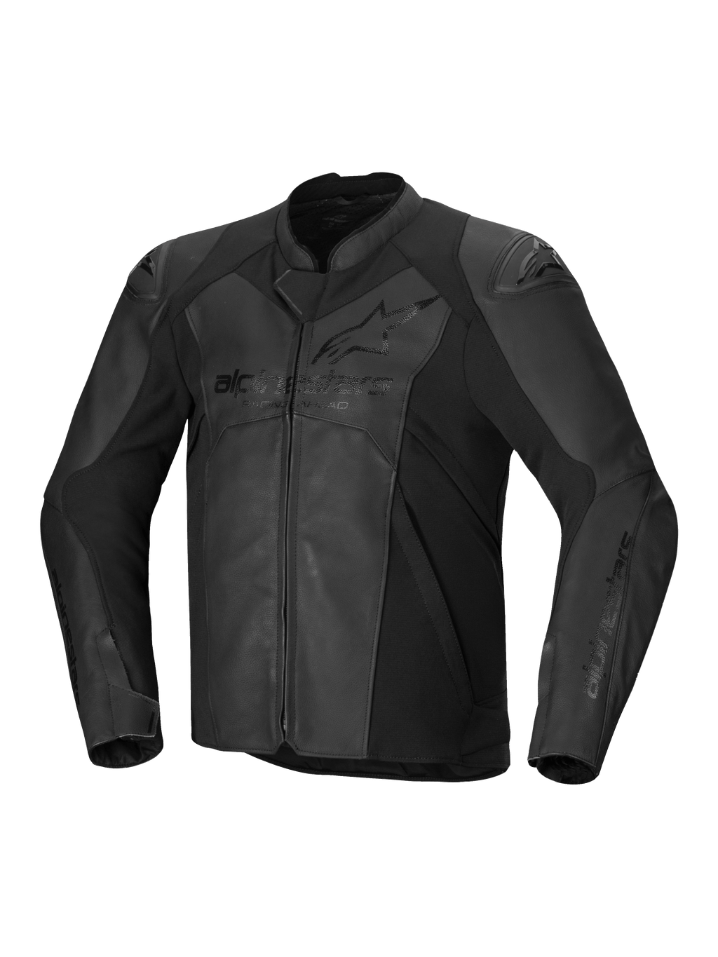 Alpinestars Faster V3 Leather Jacket, Men's Motorcycle Racing Jacket, Black, CE Certified, premium leather construction with stretch panels