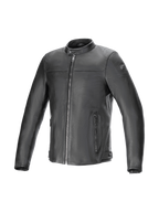 Alpinestars Blacktrack Lederjacke, schwarze Motorradjacke aus Rindsleder für Herren, Urban-Road-Style, Tech-Air Ready.