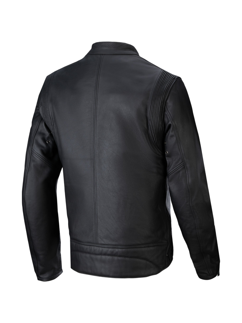 Alpinestars Dyno Lederjacke, urbane Motorradjacke für Herren, Schwarz, Rindsleder, Rückansicht.