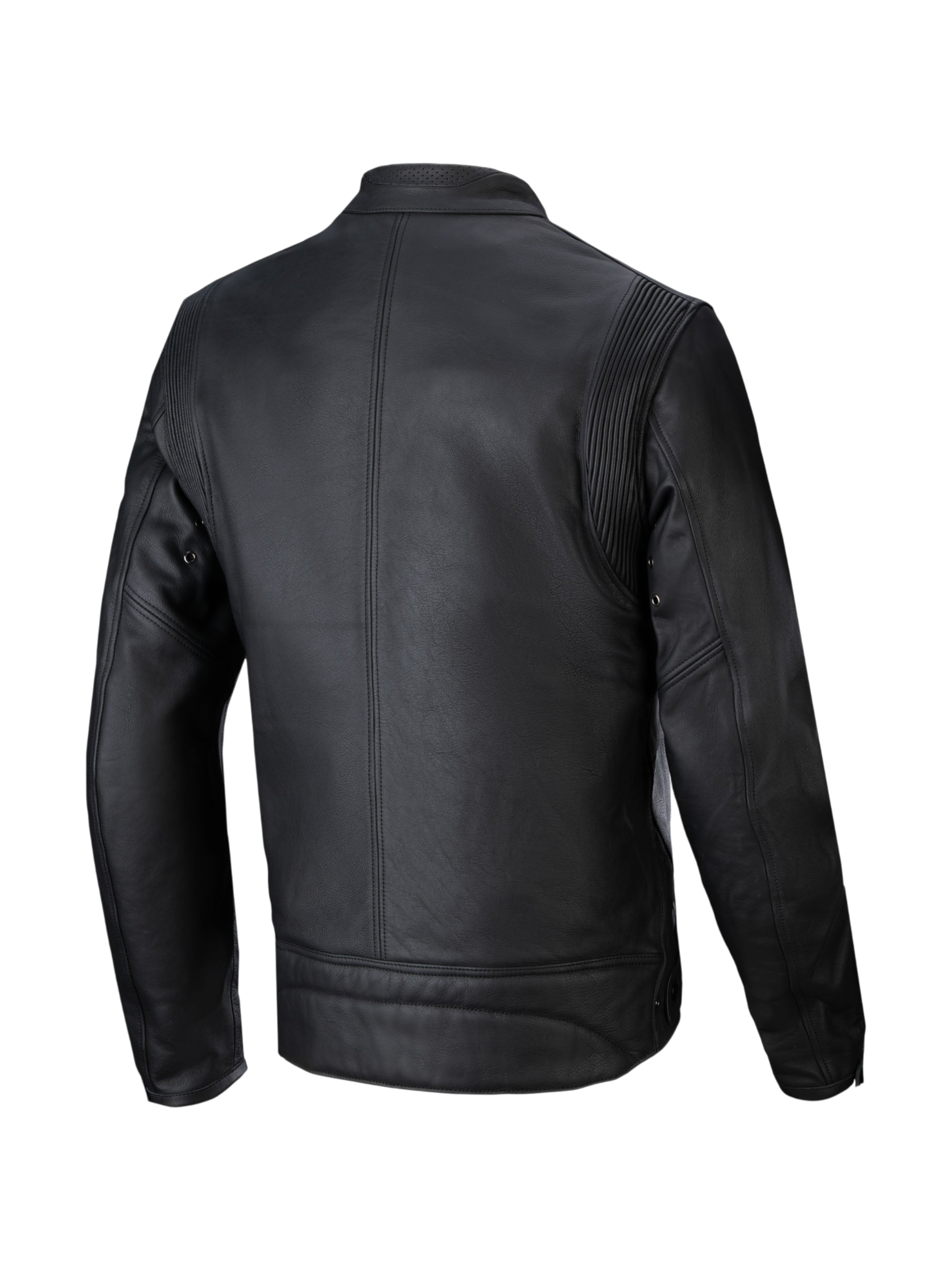 Alpinestars Dyno Lederjacke, urbane Motorradjacke für Herren, Schwarz, Rindsleder, Rückansicht.