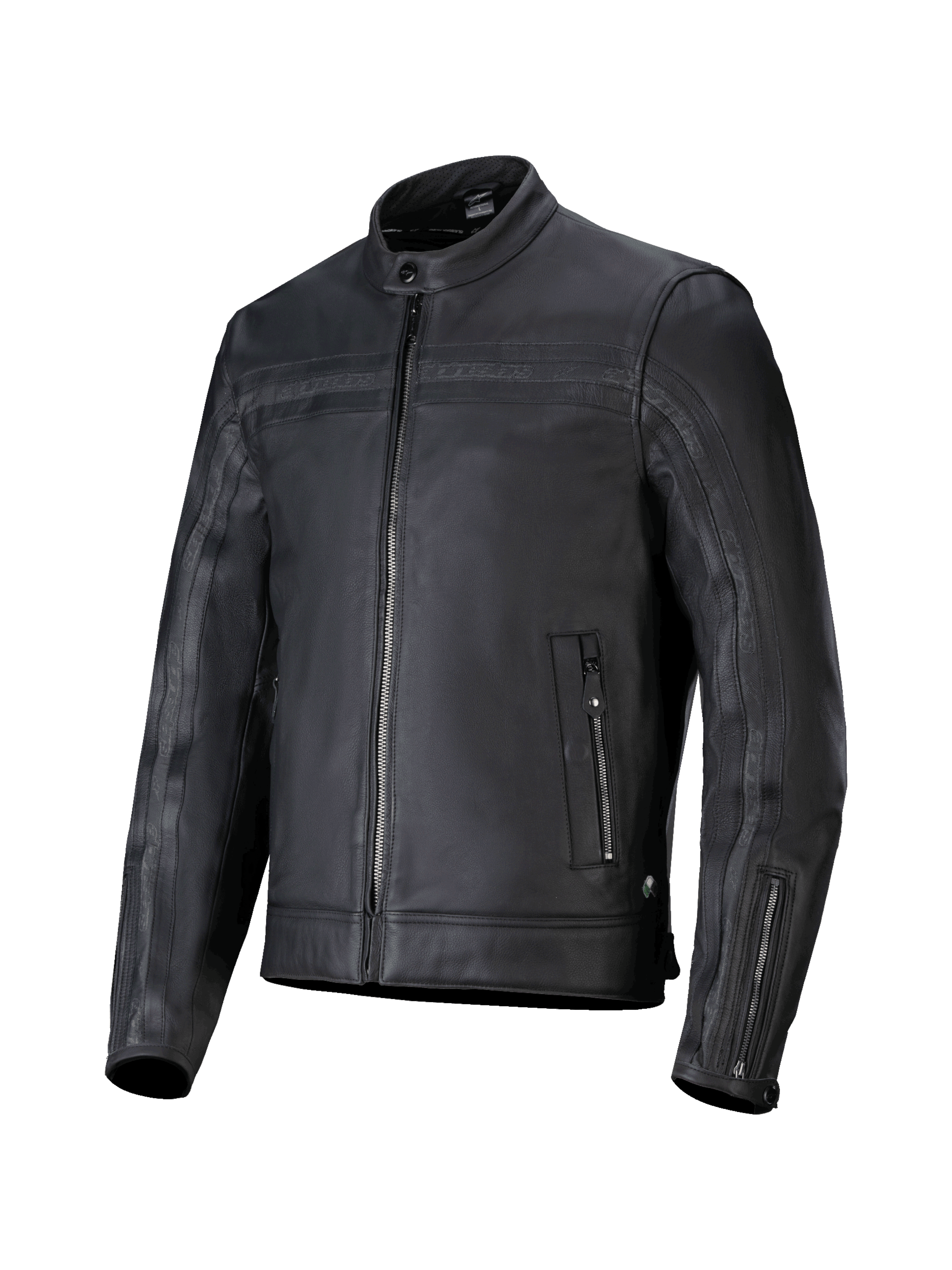 Alpinestars Dyno Lederjacke, schwarze Herren-Motorradjacke aus Rindsleder im Heritage-Design, Tech-Air® Ready, ideal für Urban Road Riding, CE-zertifiziert.