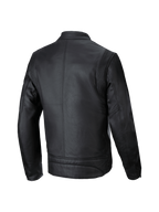 Alpinestars Dyno Lederjacke, urbane Herren-Motorradjacke, Schwarz, Premium-Rindsleder, Rückansicht, Tech-Air® Ready.