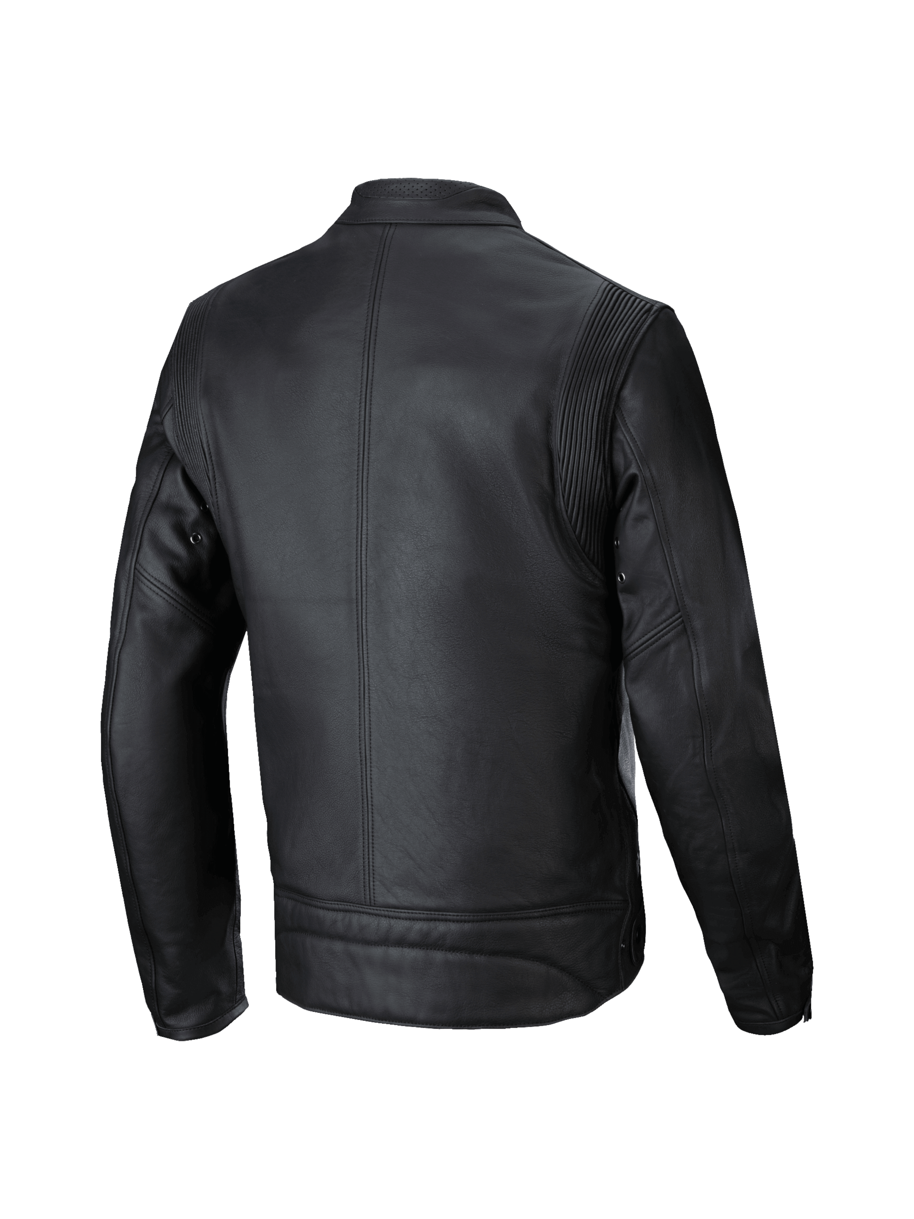 Alpinestars Dyno Lederjacke, urbane Herren-Motorradjacke, Schwarz, Premium-Rindsleder, Rückansicht, Tech-Air® Ready.