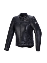 Alpinestars Revea Women Leather Jacket, Black, CE certified motorcycle jacket with premium bovine leather construction and heritage styling