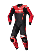 Alpinestars GP-R7 1-Teilige Lederkombi, Motorrad-Rennsport, Schwarz und Mittelrot, aus Rindleder, CE-zertifiziert AAA, Tech-Air® Ready.