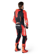 Alpinestars GP-R7 Lederkombi 1-Teiliger, Schwarz und Rot, Aero-Höcker, CE-zertifizierter Motorradrennanzug aus Leder