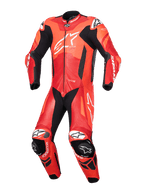 Alpinestars GP Plus V4 Sprint Lederkombi, 1-teiliger Motorrad-Rennanzug für Herren, Rot, Schwarz und Weiß, perforiertes Leder, Tech-Air® Ready.
