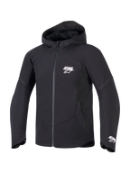 Alpinestars Aeroshell Wasserdichte Jacke, Herren-Softshell-Kapuzenjacke, Schwarz, weißes ASTARS-Logo, wasserdicht.