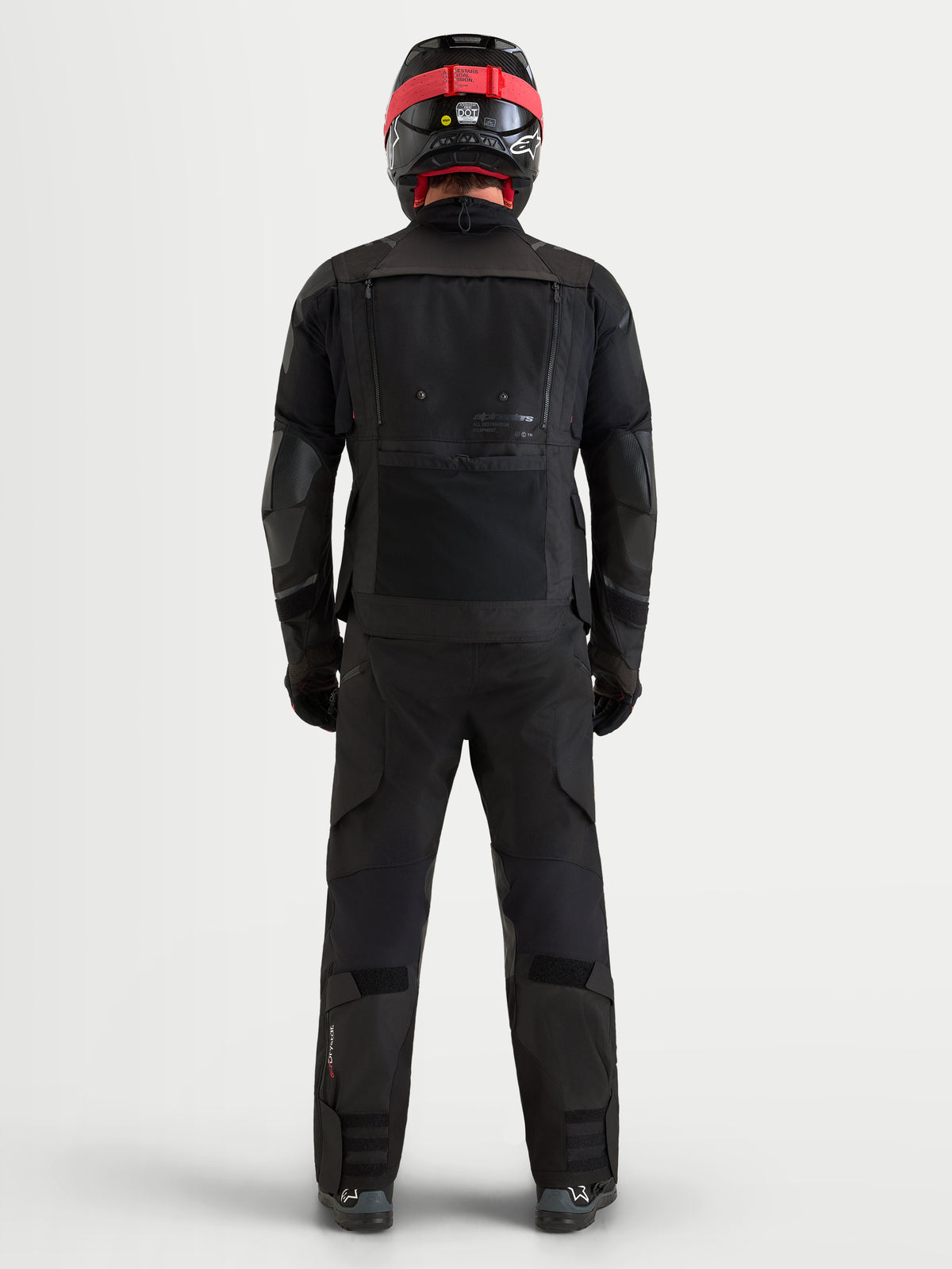 Alpinestars Harok V 2 Drystar Jacke, Herren-Abenteuer-Motorradjacke, Schwarz, Rückansicht mit modularen Belüftungspaneelen und Schutz