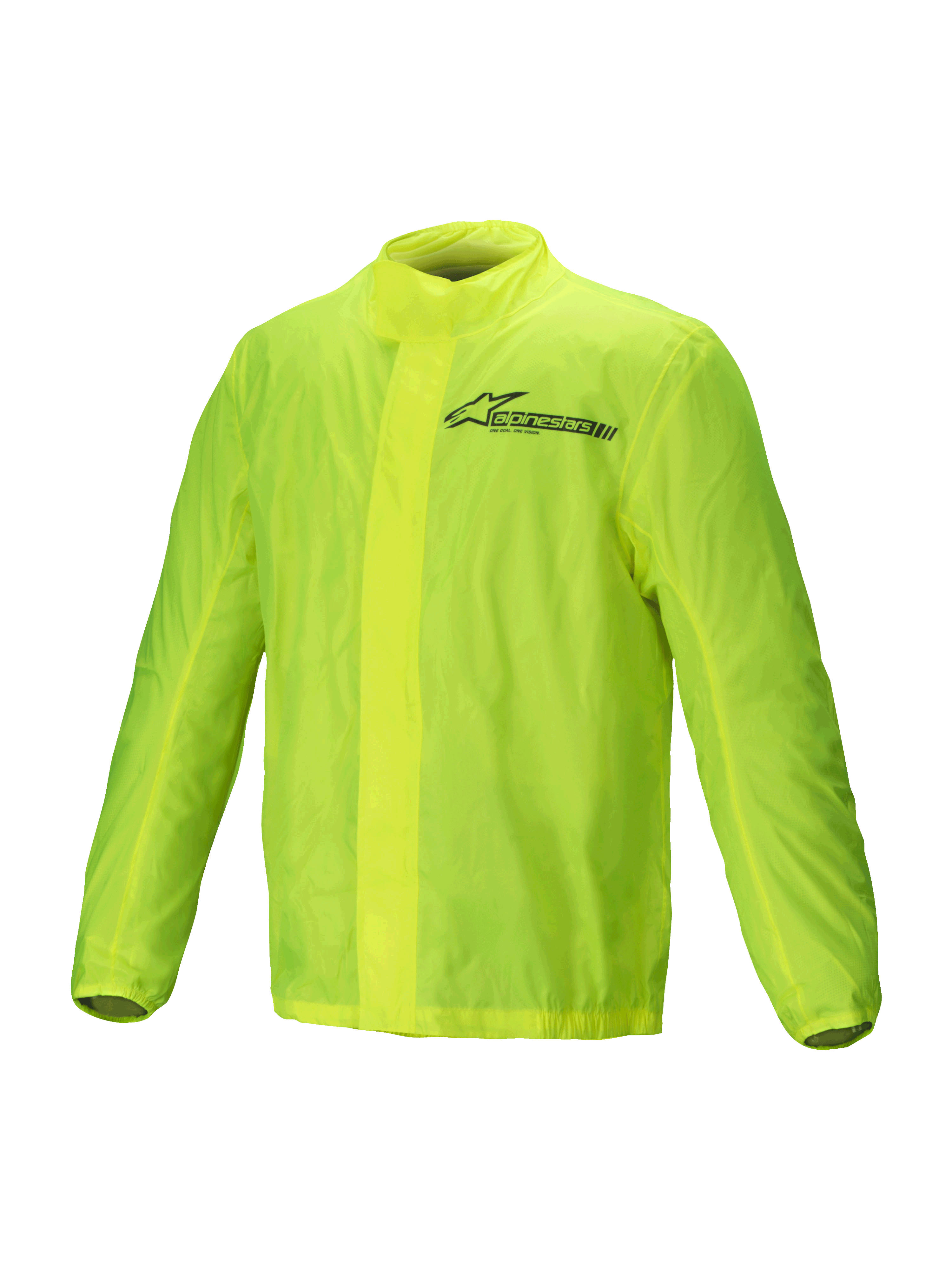 Alpinestars Hurricane Rain V2 Jacke, wasserdichte Motorrad-Regenjacke, Gelb Fluo, leichtes packbares Design mit reflektierenden Alpinestars-Details