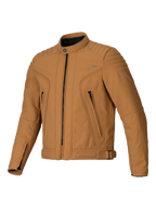 Alpinestars Clayton WR Jacket, Utility Brown Light Gold, textile motorcycle jacket with quilted shoulder and forearm panels, urban slim-fit design with zippered pockets and a water-repellent finish.