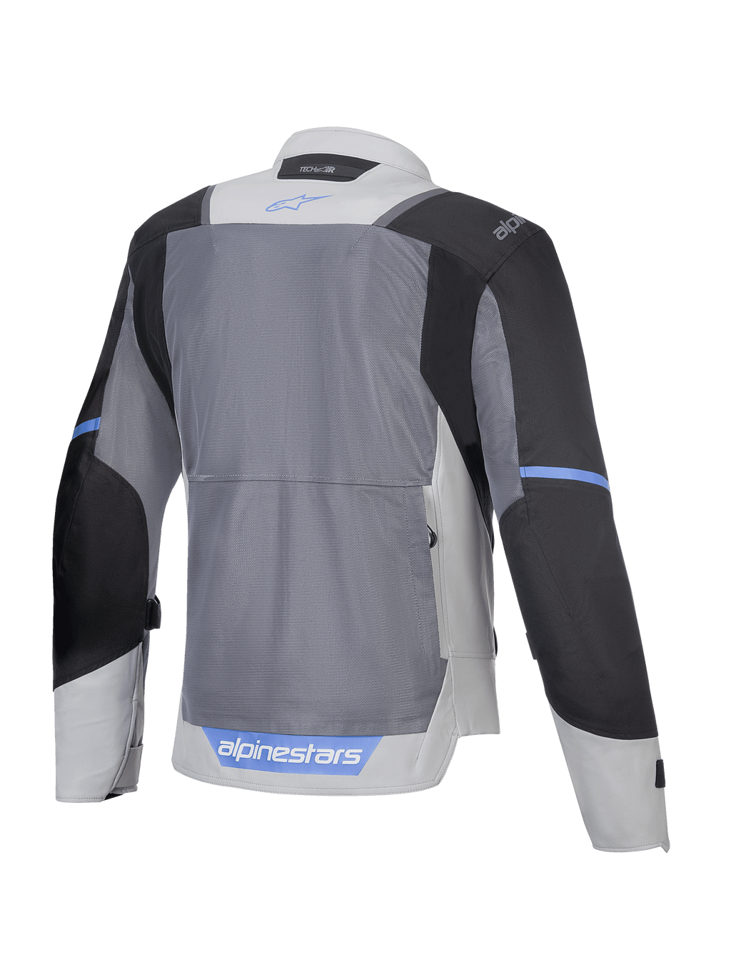 Alpinestars ST-2 Air Jacke, Motorrad-Touringjacke, Rückansicht mit atmungsaktiven Mesh-Panels, Eisgrau, Dunkelgrau und Schwarz, CE-Level-AA-zertifiziert, Tech-Air-ready