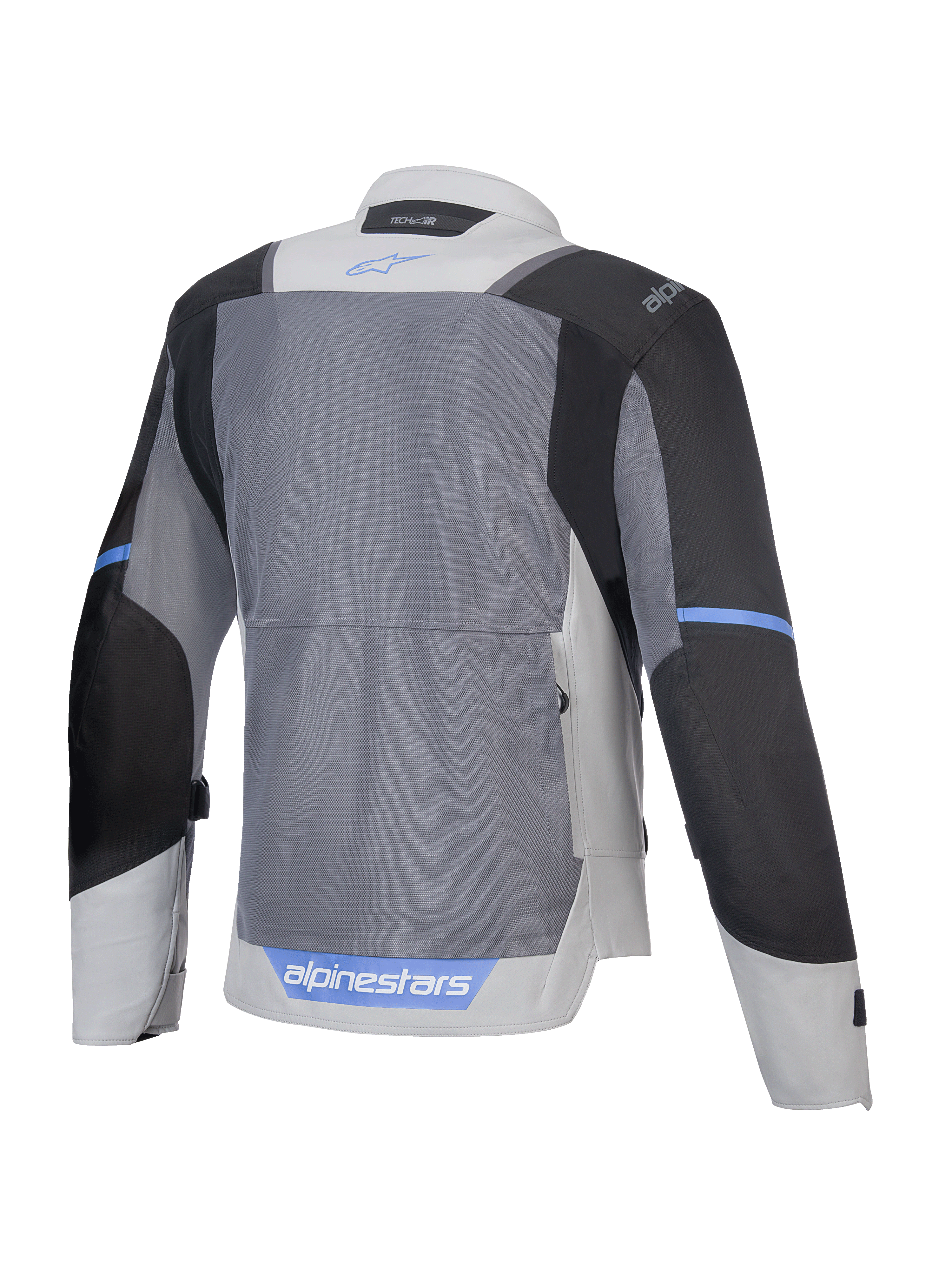 Alpinestars ST-2 Air Jacke, Motorrad-Touringjacke, Rückansicht mit atmungsaktiven Mesh-Panels, Eisgrau, Dunkelgrau und Schwarz, CE-Level-AA-zertifiziert, Tech-Air-ready