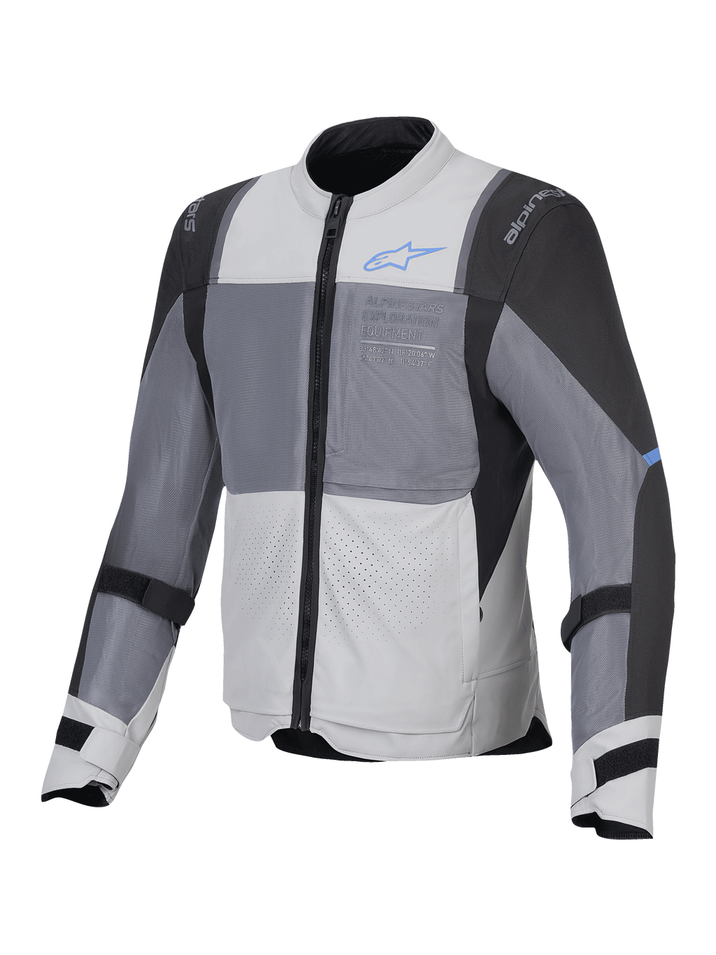 Alpinestars ST-2 Air Jacke, Herren-Motorrad-Touring-Jacke in Eisziseler, Dunkelgrau und Schwarz, CE-zertifiziert mit Mesh-Belüftungspaneelen und Nucleon Flex Plus Protektoren