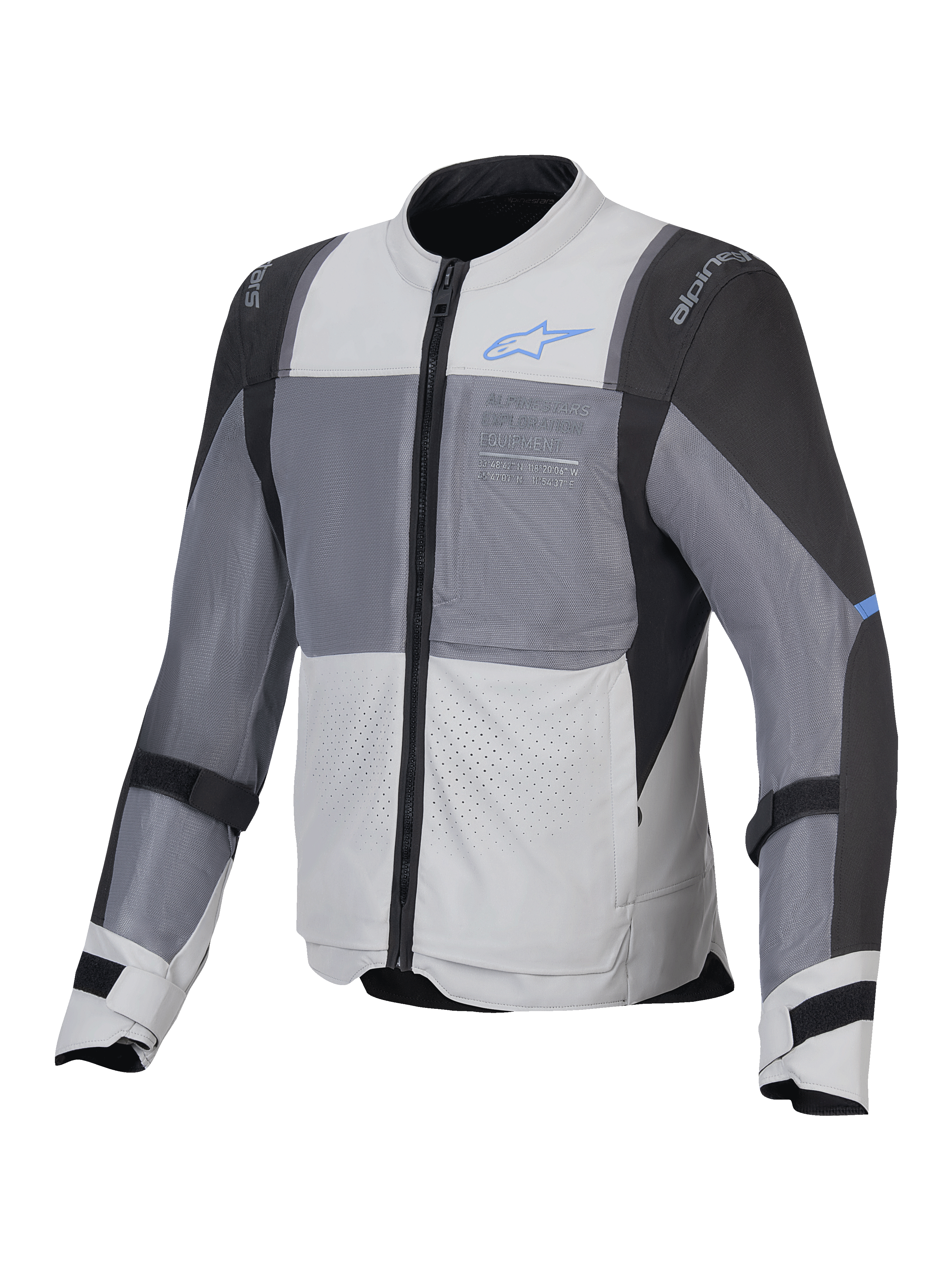 Alpinestars ST-2 Air Jacke, Herren-Motorrad-Touring-Jacke in Eisziseler, Dunkelgrau und Schwarz, CE-zertifiziert mit Mesh-Belüftungspaneelen und Nucleon Flex Plus Protektoren
