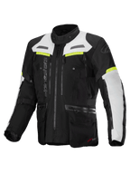 Alpinestars Bogota' Pro Drystar® Jacke, Adventure-Touring-Motorradjacke für Herren, Schwarz, Eisgrau und Gelb Fluo.