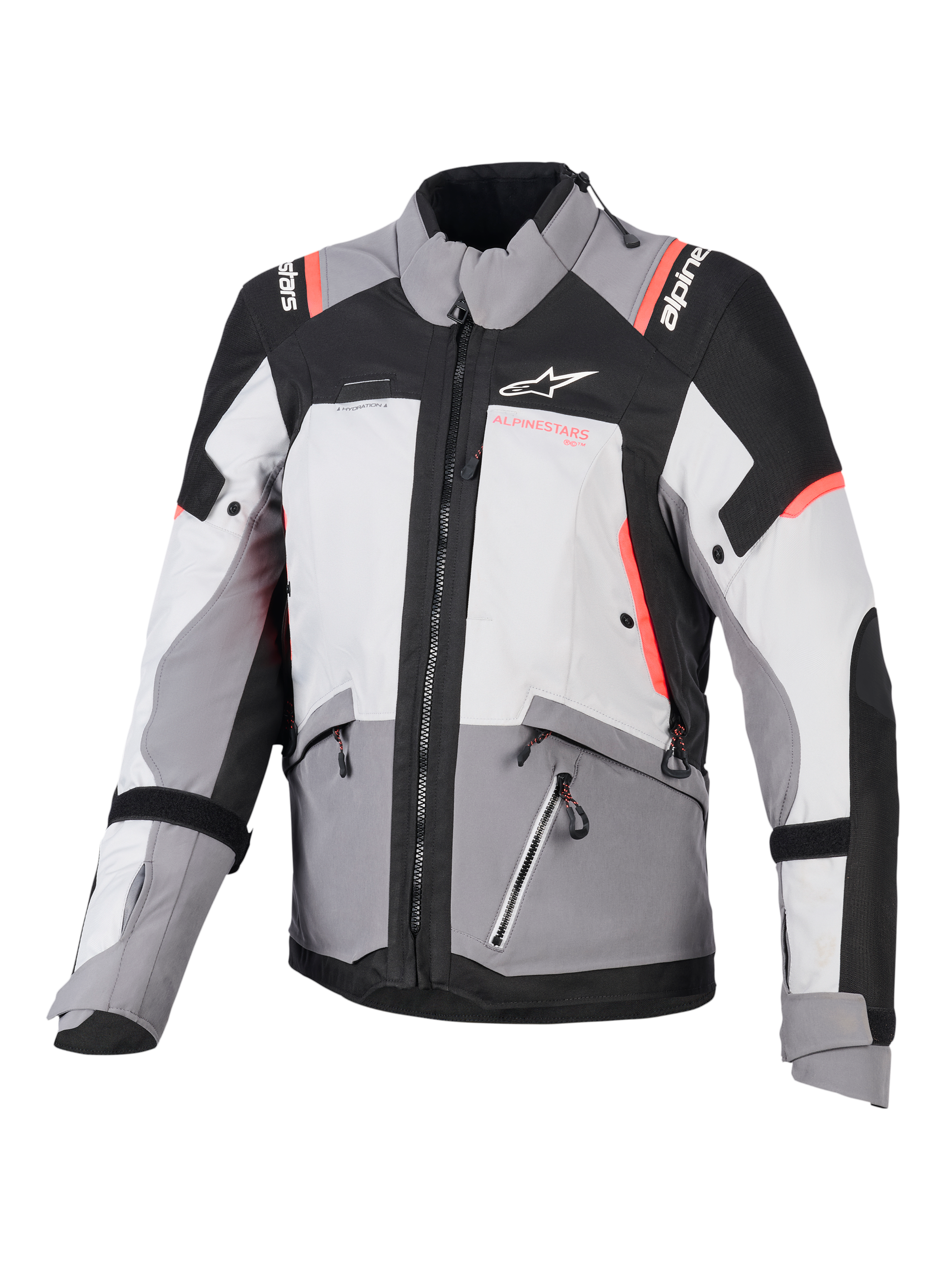 Alpinestars Stella Andes V4 Drystar® Jacke, Damen-Adventure-Touring-Jacke, Grau und Schwarz, wasserdichtes Textil.