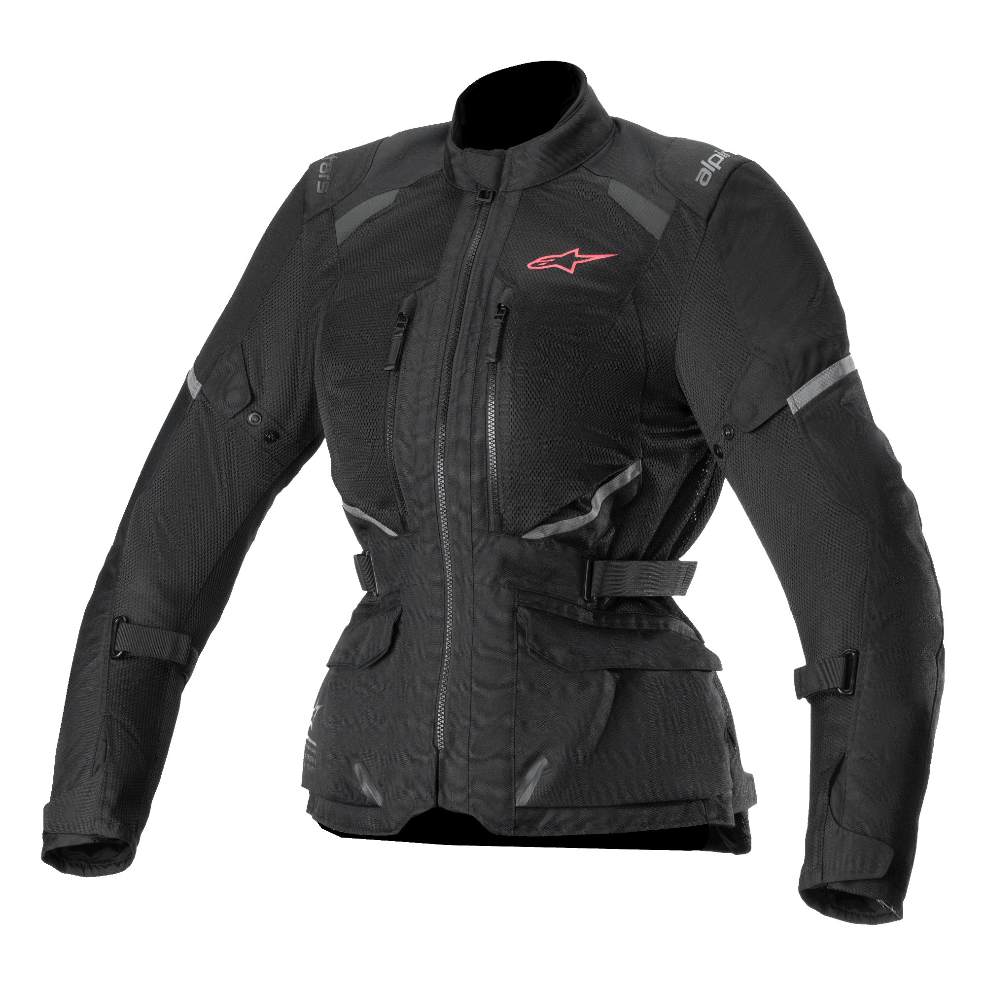Alpinestars Stella Andes Air Drystar Jacke, Damen-Motorradtouringjacke, Schwarz, CE-zertifizierte Textiljacke mit Mesh-Belüftung