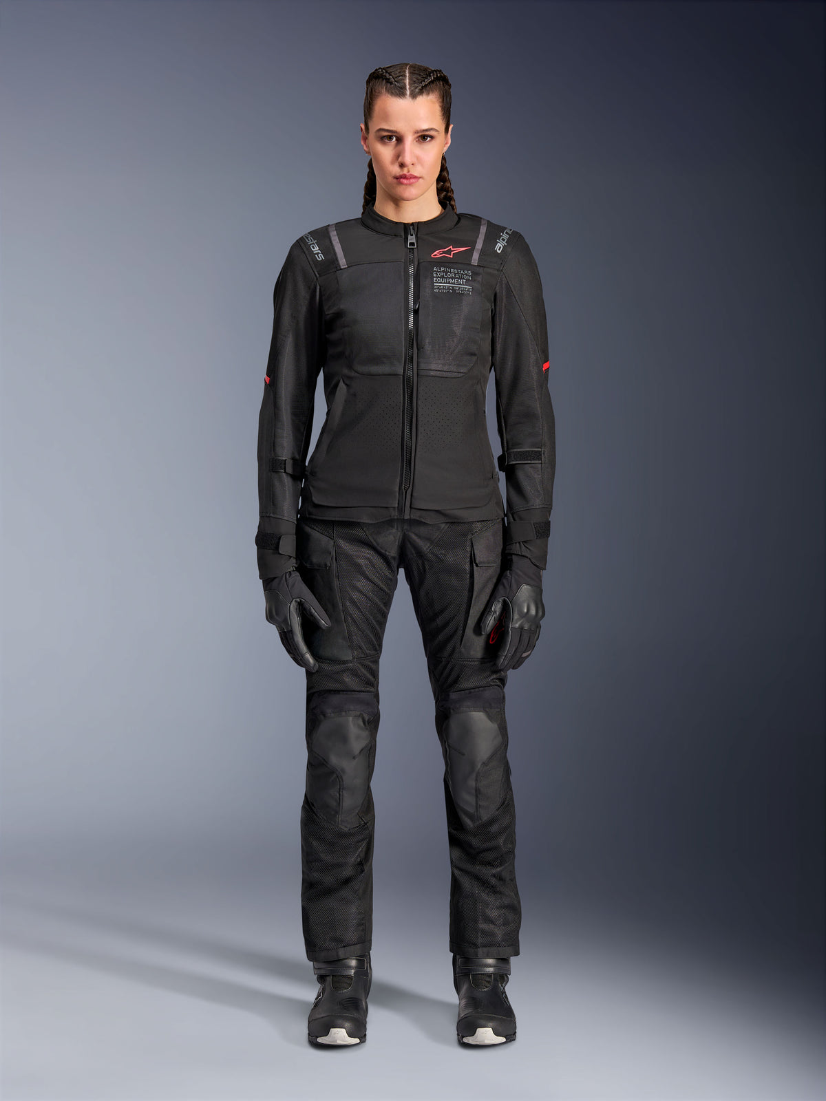 Alpinestars Stella Andes Air Drystar Hose, Damen-Motorrad-Tourenhose, Schwarz, mit Mesh-Belüftungseinsätzen und verstärktem Knieschutz, kombiniert mit passender Jacke und Handschuhen, Adventure-Tourenbekleidung