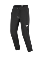Alpinestars Aeroshell Hose, Motorrad-Softshell-Hose, Schwarz mit weißem ASTARS-Logo auf dem linken Oberschenkel, mit elastischem Kordelzug am Bund und gerippten Knöchelbündchen, entwickelt für Urban- und Freizeit-Touring-Fahrer
