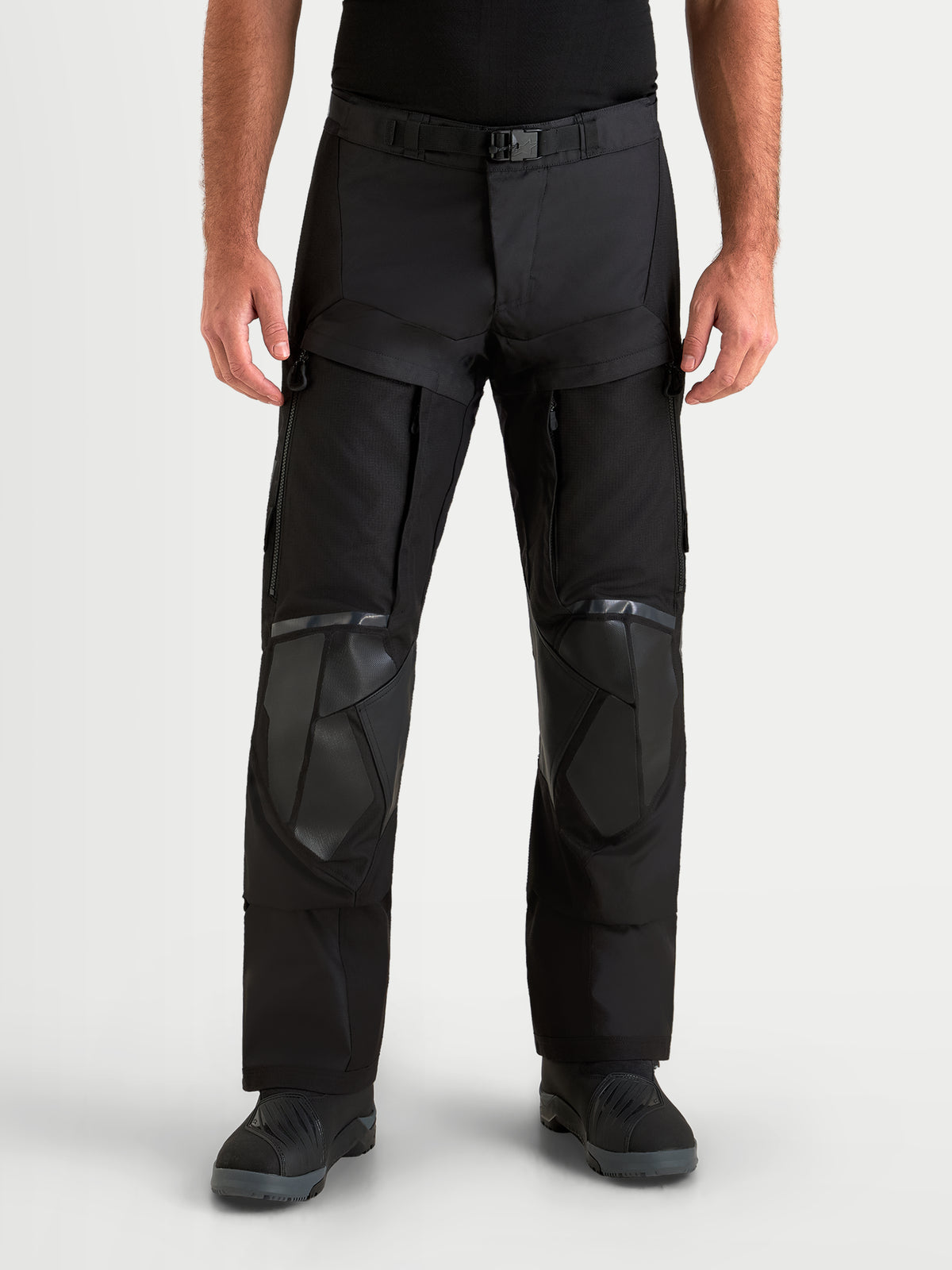 Alpinestars Harok V2 Drystar Hose, Herren-Adventure-Motorradhose, Schwarz, mit Ripstop-Konstruktion und Oberschenkelbelüftung, Vorderansicht