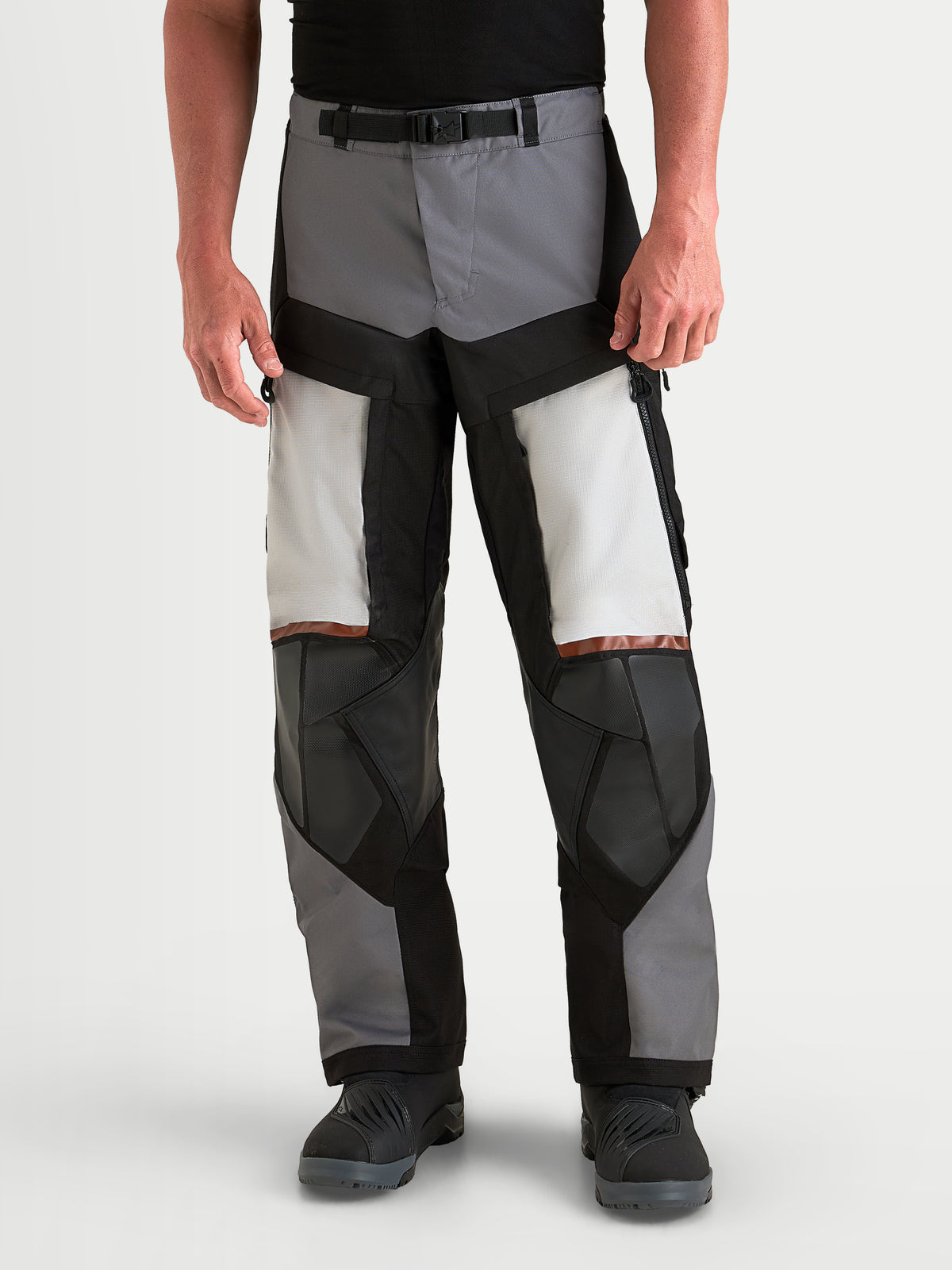 Alpinestars Harok V2 Drystar Hose, Herren-Abenteuer-Motorradhose, Dunkelgrau, Eisgrau und Schwarz, mit Oberschenkelbelüftung und CE-Protektion