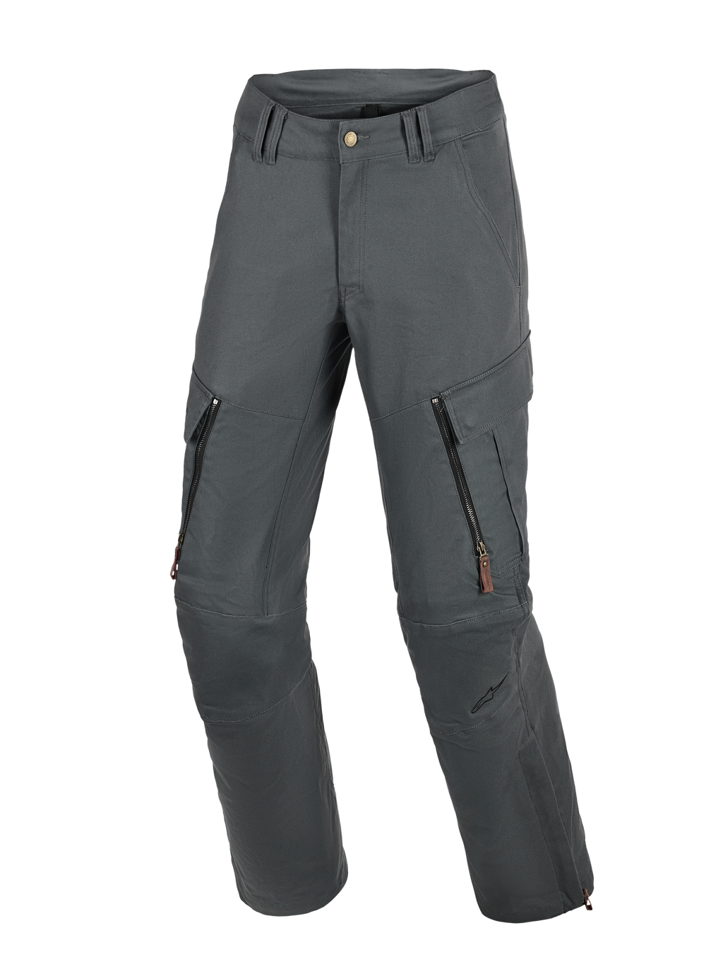 Alpinestars Borrego Drystar® Hose, Motorrad-Abenteuerhose, Anthrazitgrau, in gewachster Canvas-Optik mit Belüftungsreißverschlüssen an den Oberschenkeln und Cargotaschen, strapazierfähige Textilkonstruktion mit verstärkten Kniepartien