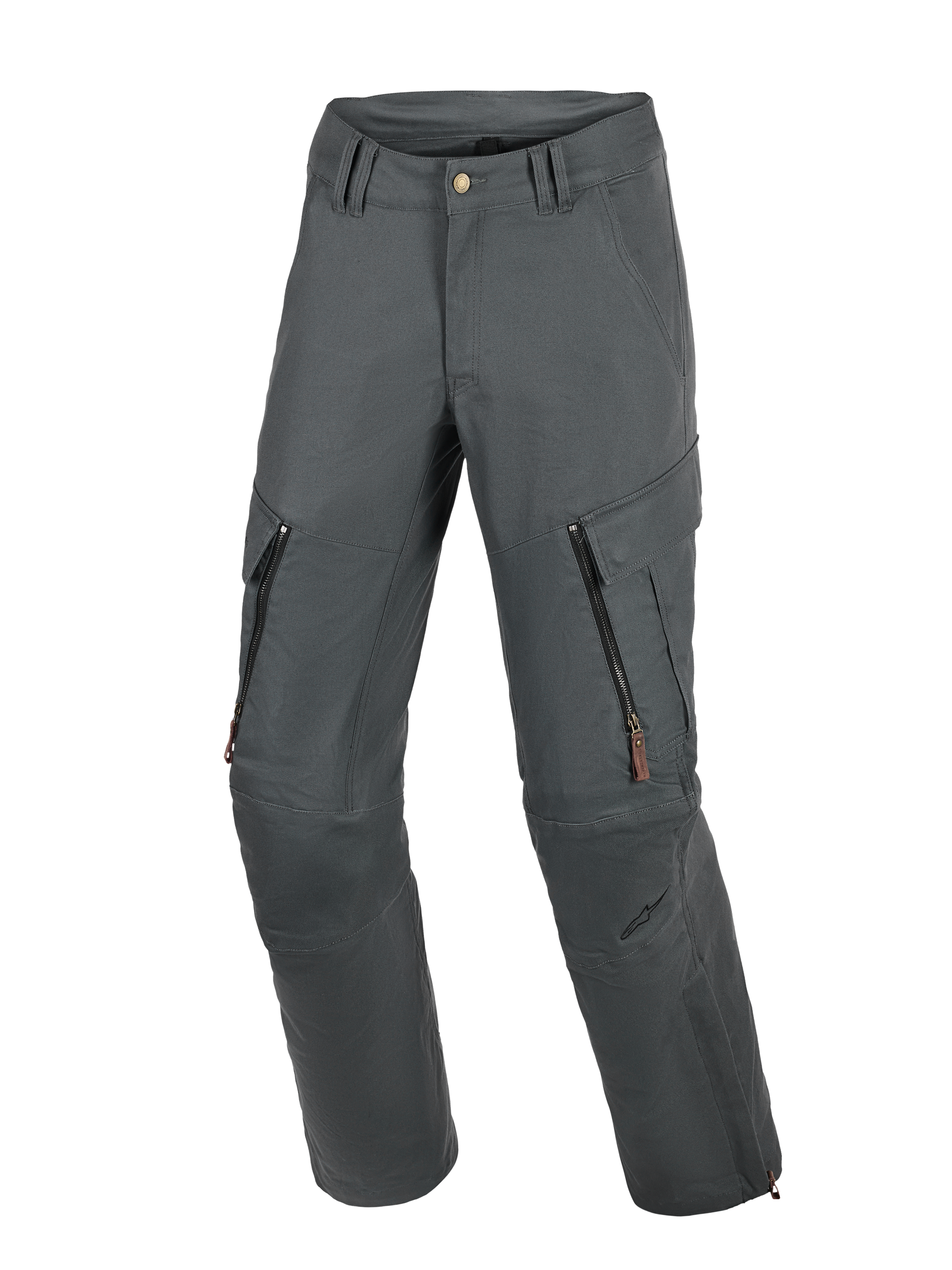 Alpinestars Borrego Drystar® Hose, Motorrad-Abenteuerhose, Anthrazitgrau, in gewachster Canvas-Optik mit Belüftungsreißverschlüssen an den Oberschenkeln und Cargotaschen, strapazierfähige Textilkonstruktion mit verstärkten Kniepartien