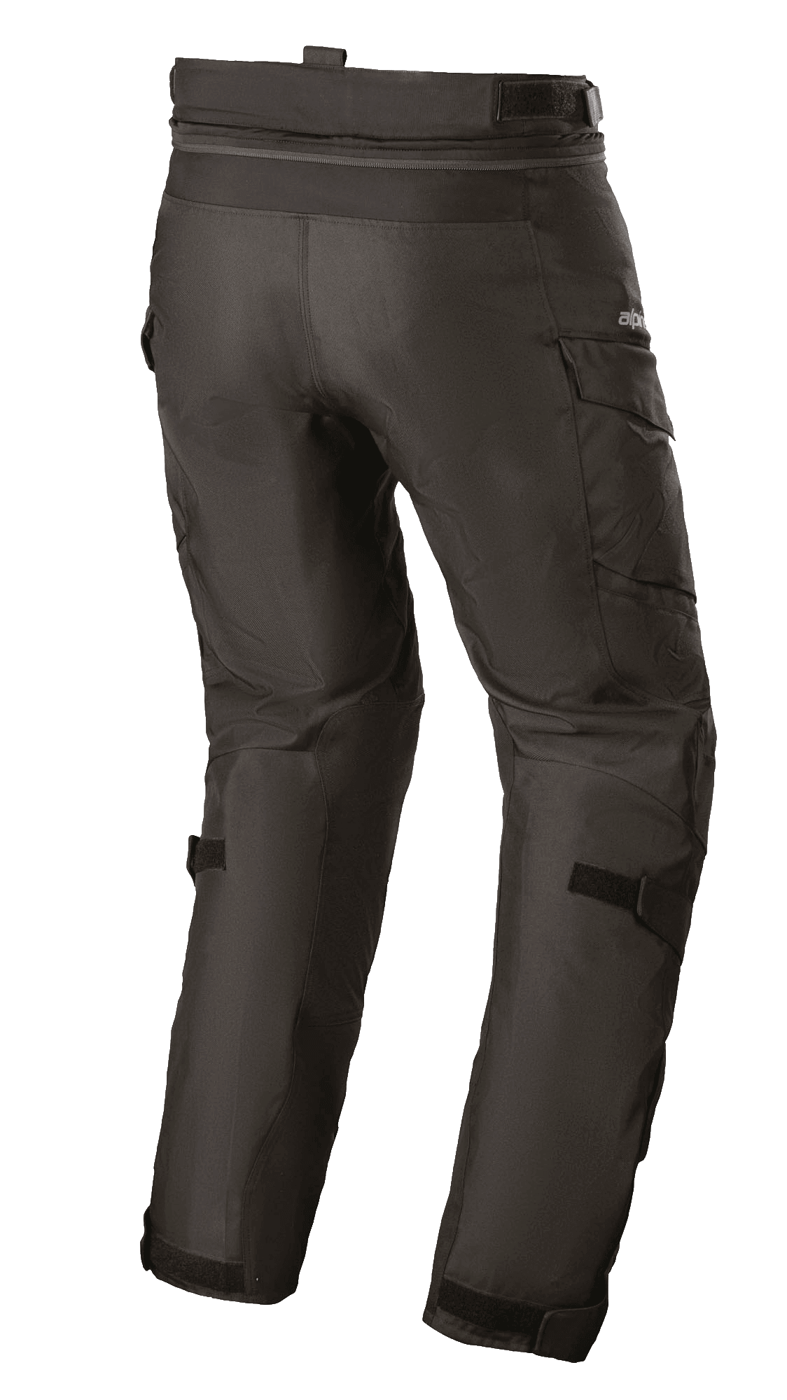 Alpinestars Andes V3 Drystar® Hose, Motorrad-Adventure-Touring-Hose, Schwarz, Rückansicht, mit Cargo-Taschen, verstellbaren Taillen- und Kniegurten sowie Verbindungsreißverschluss für Jacken, strapazierfähige Textilkonstruktion