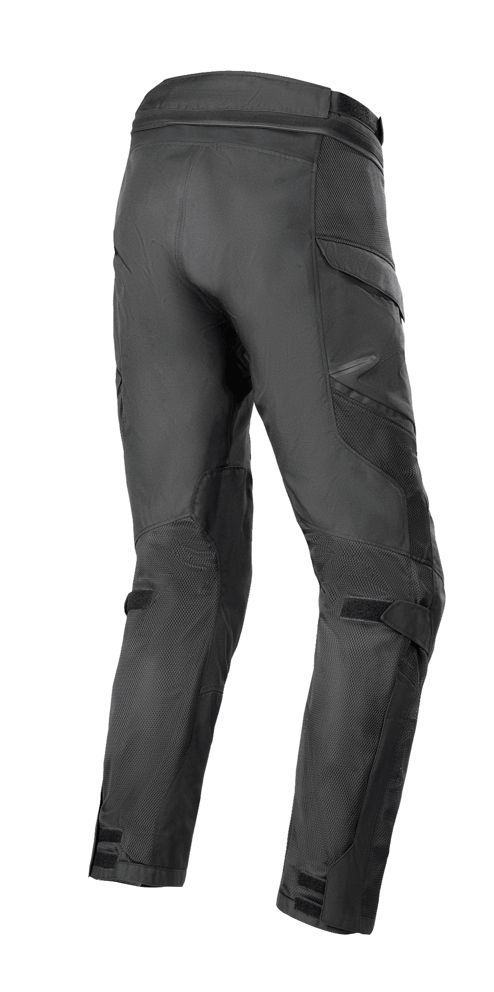 Alpinestars Andes Air Drystar® Hose, Motorradhose, Schwarz, Rückansicht mit großflächigen Mesheinsätzen für Luftzirkulation, Cargotaschen und verstellbaren Klettverschlüssen an den Waden und Knöcheln, strapazierfähige Textilkonstruktion für Adventure-Touring