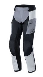 Alpinestars Andes Air Drystar® Pants, Adventure Touring Pants, Ice Gray, Dark Gray and Black, featuring extensive mesh panels for airflow, cargo pockets, and reinforced knee sections, durable textile construction for dual-season riding
