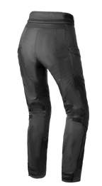 Alpinestars Stella Andes Air Drystar® Hose, Damen-Motorradhose, Schwarz, Rückansicht mit Mesh-Belüftung an Waden und Oberschenkeln, verlängertem unterem Rückenbereich und Taillen-Verbindungsreißverschluss