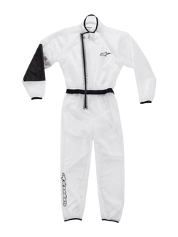 Alpinestars Kart Rain Suit AND Youth Kart Rain Suit, clear waterproof karting oversuit with black trim and reinforced elbow.