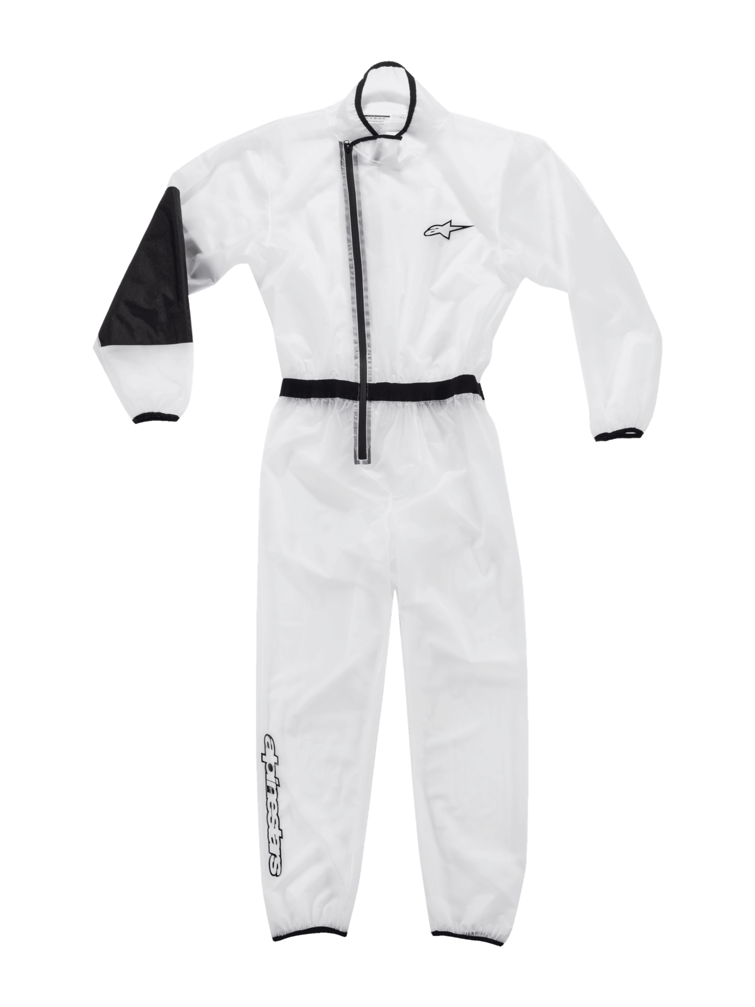 Alpinestars Kart Rain Suit AND Youth Kart Rain Suit, clear waterproof karting oversuit with black trim and reinforced elbow.