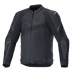 Alpinestars T-GP Plus R V4 Airflow Jacke, Schwarze Textil-Motorradjacke, Umfangreiche Mesh-Belüftungseinsätze, Perforierte Brust- und Rückenzonen, DFS Lite Schulterprotektoren, Verstellbare Taillenriemen, Sport-Performance-Fahrausrüstung