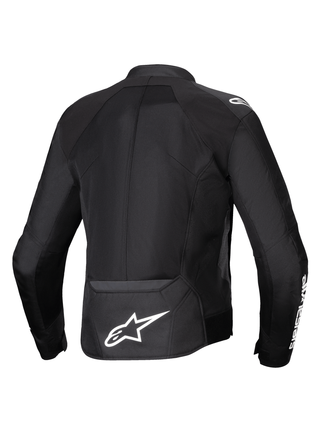 Alpinestars Viper Air V4 Jacke, Motorradjacke für Herren, Schwarz, mit belüfteten Tech-Mesh-Paneelen und weißem Astars-Logo auf dem Rücken.