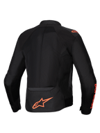 Alpinestars Viper Air V4 Jacke, Motorradjacke für Herren, Schwarz und Rot Fluo, Rückenansicht mit Tech-Mesh-Einsätzen.