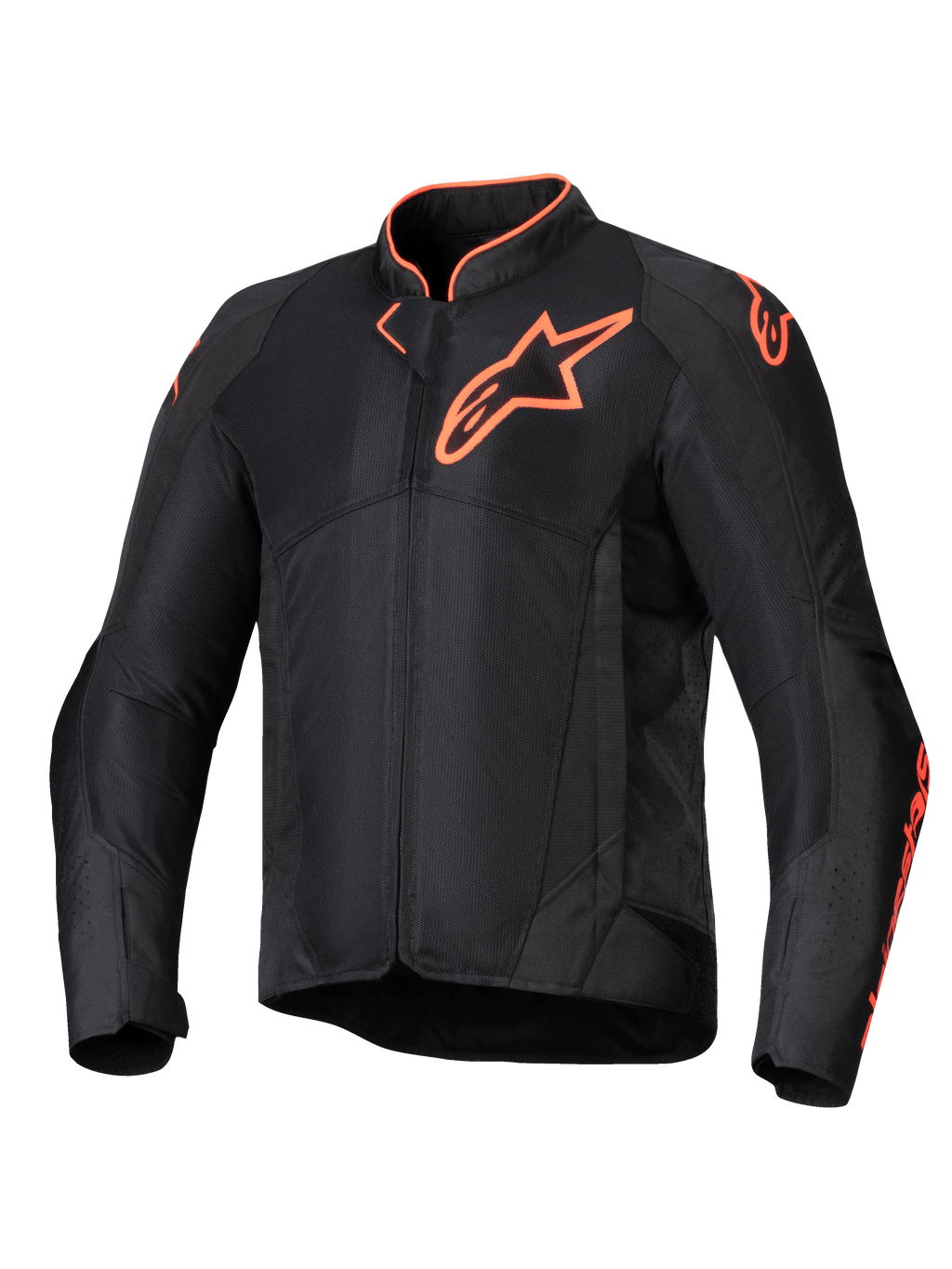Alpinestars Viper Air V4 Jacke, belüftete Herren-Motorradjacke, Schwarz und Rot Fluo, Tech-Mesh-Gewebe, CE-Schutz
