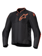 Alpinestars Viper Air V4 Jacke, belüftete Herren-Motorradjacke, Schwarz und Rot Fluo, Tech-Mesh-Gewebe, CE-Schutz