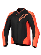 Alpinestars Viper Air V4 Jacke, belüftete Motorrad-Rennjacke für Herren, Schwarz und Rot Fluo, Tech-Mesh, Tech-Air Ready.