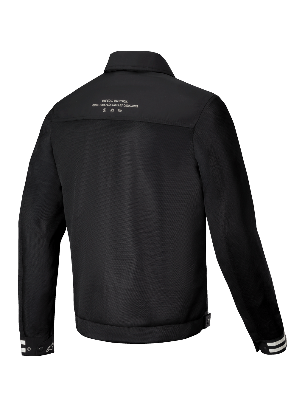 Alpinestars Ignite Air Jacke, urbane Motorradjacke für Herren, Schwarz, Rückansicht mit atmungsaktiver Mesh-Körperkonstruktion und club-inspirierten Grafiken