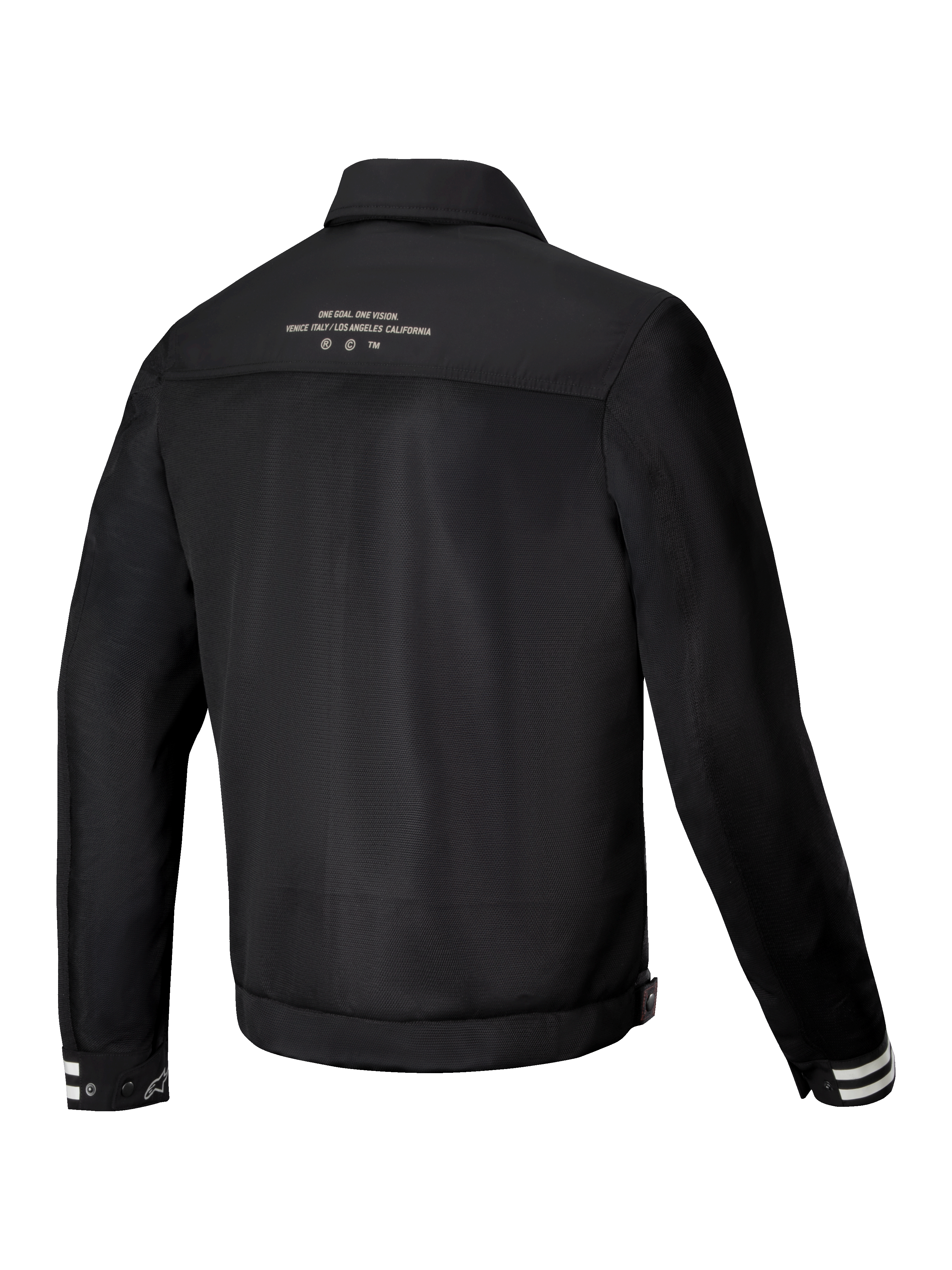 Alpinestars Ignite Air Jacke, urbane Motorradjacke für Herren, Schwarz, Rückansicht mit atmungsaktiver Mesh-Körperkonstruktion und club-inspirierten Grafiken