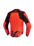 Alpinestars MM93 T-SPS Air V2 Jacke, Rückansicht, Fluoreszierendes Rot und Schwarz, Motorradjacke mit großem Mesh-Belüftungspanel, charakteristisches Marc Marquez 93-Logo am Kragen und Alpinestars-Logo am unteren Rücken
