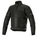 Alpinestars Crosshill Air Waterproof Jacket, Motorrad-Tourenjacke, Schwarz, mit großen Mesh-Belüftungseinsätzen, verstellbaren Riemen an Armen und Taille, reflektierenden Akzenten, Stehkragen und robuster Textilkonstruktion mit militärisch inspirierten Details