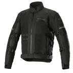 Alpinestars Crosshill Air Waterproof Jacket, Motorrad-Tourenjacke, Schwarz, mit großen Mesh-Belüftungseinsätzen, verstellbaren Riemen an Armen und Taille, reflektierenden Akzenten, Stehkragen und robuster Textilkonstruktion mit militärisch inspirierten Details