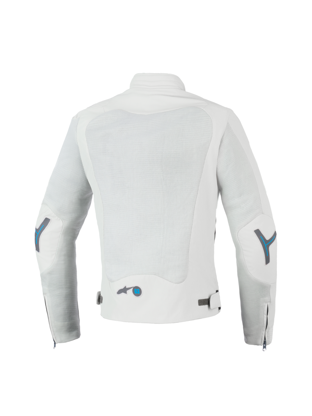 Alpinestars Stella Circal-1 Air Damen-Motorradjacke, in Grau und Methylblau, CE-zertifiziert, Rückansicht mit Mesh-Belüftung und gepolstertem Kragen
