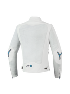 Alpinestars Stella Circal-1 Air Damen-Motorradjacke, in Grau und Methylblau, CE-zertifiziert, Rückansicht mit Mesh-Belüftung und gepolstertem Kragen